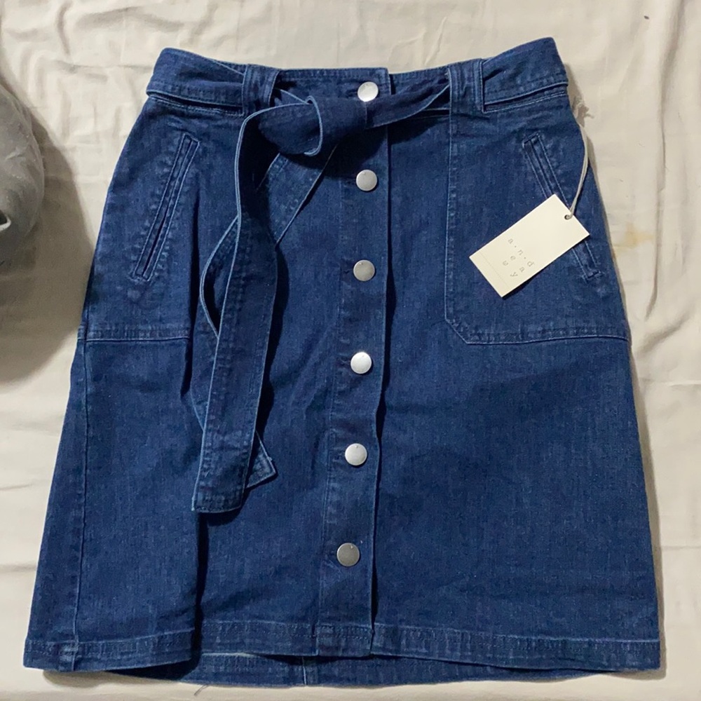 NWT denim button up skirt